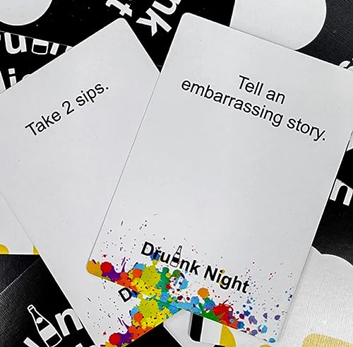 Drunk Night: A Party Game - Fun Drinking Game for Adults w/108 Cards, Hilarious Dares, Questions, & Challenges. Great for Game Nights, College, Tailgating, Bachelorette Party, After Parties and More!